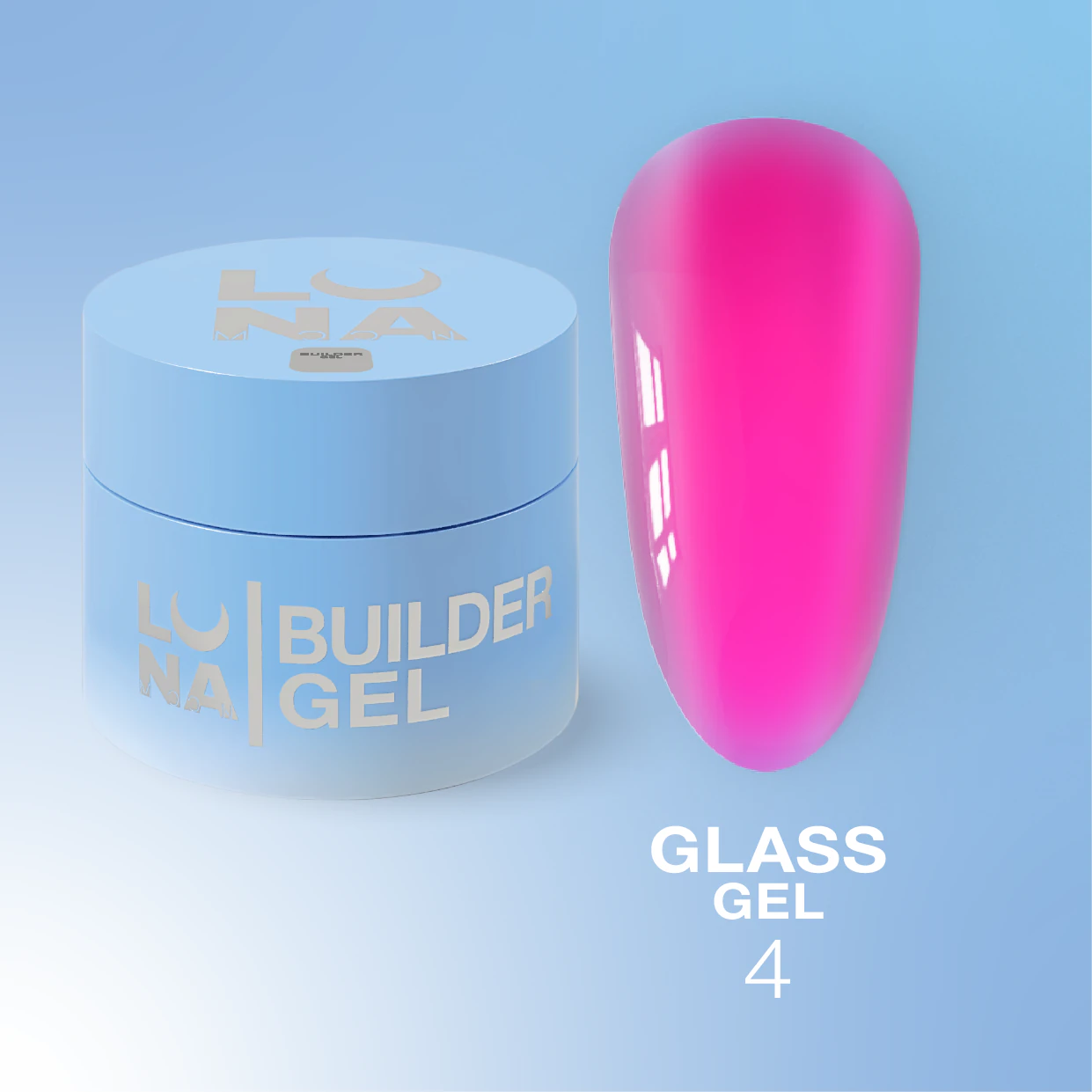 Вітражний гель для нарощування Luna Glass gel №04, 15 мл