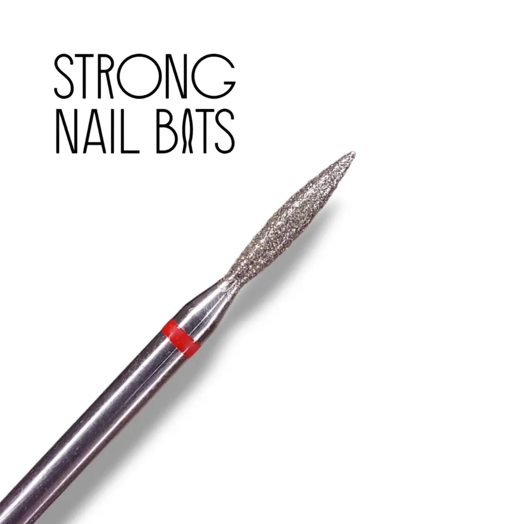 Фреза алмазная STRONG NAIL BITS пламя красная 0,21 мм SET 10 шт (удлиненная)