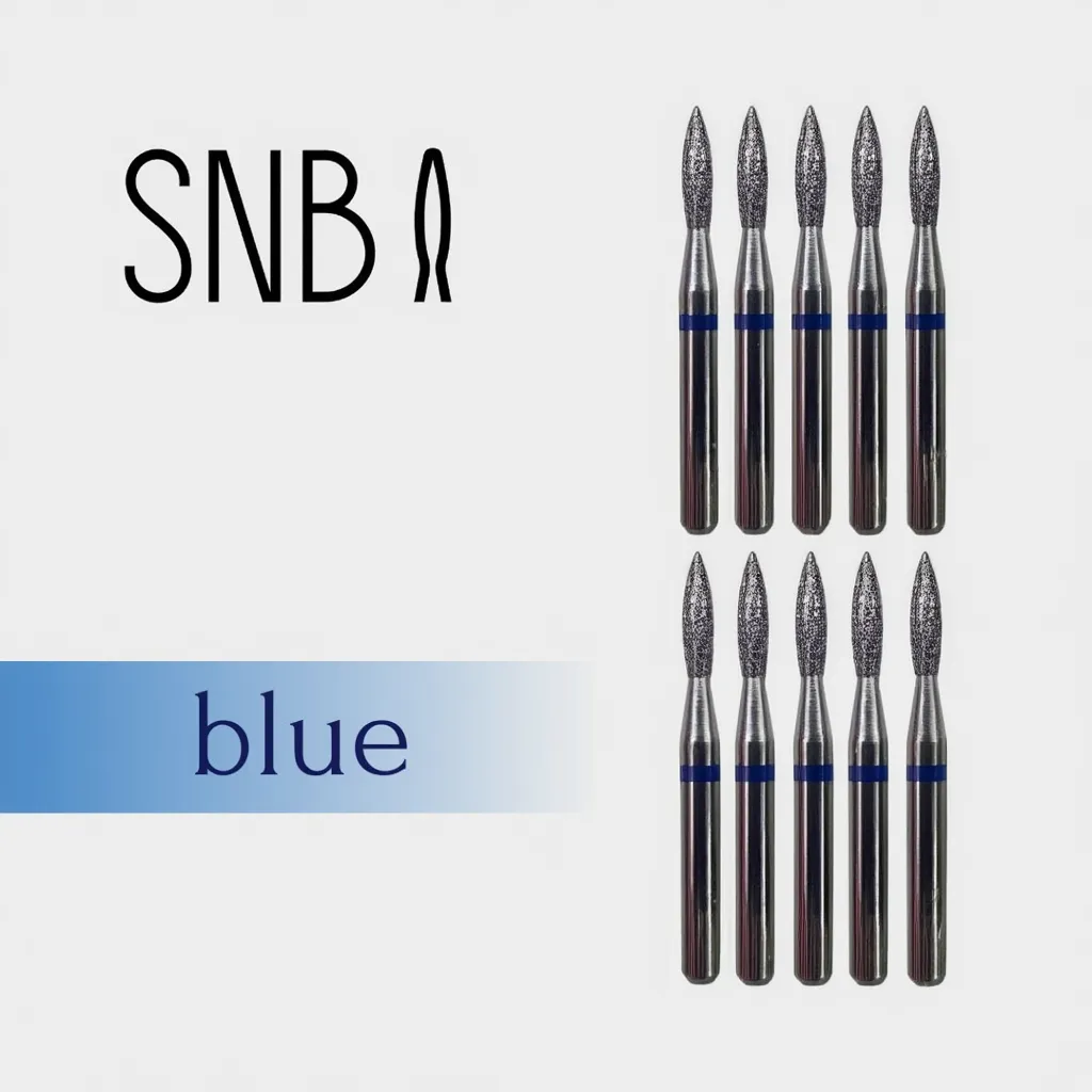 Фреза алмазна STRONG NAIL BITS полум'я синя 0,19 см SET 10 шт