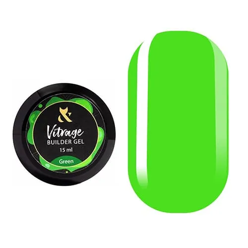 Гель витражный F.O.X Builder gel, Green, 15 мл
