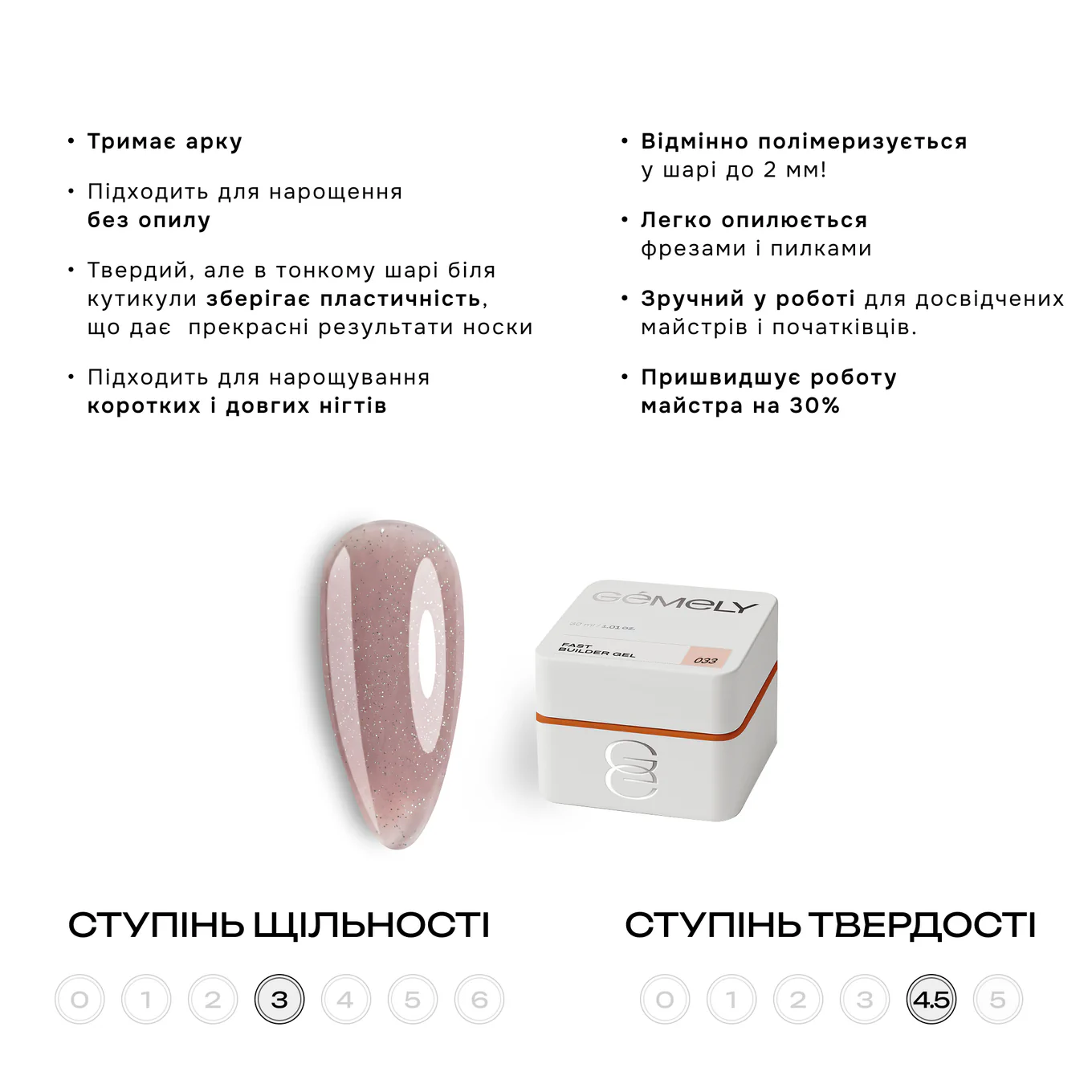Гель GÉMELY ex GA&MA Fast Builder gel №033, 15 мл