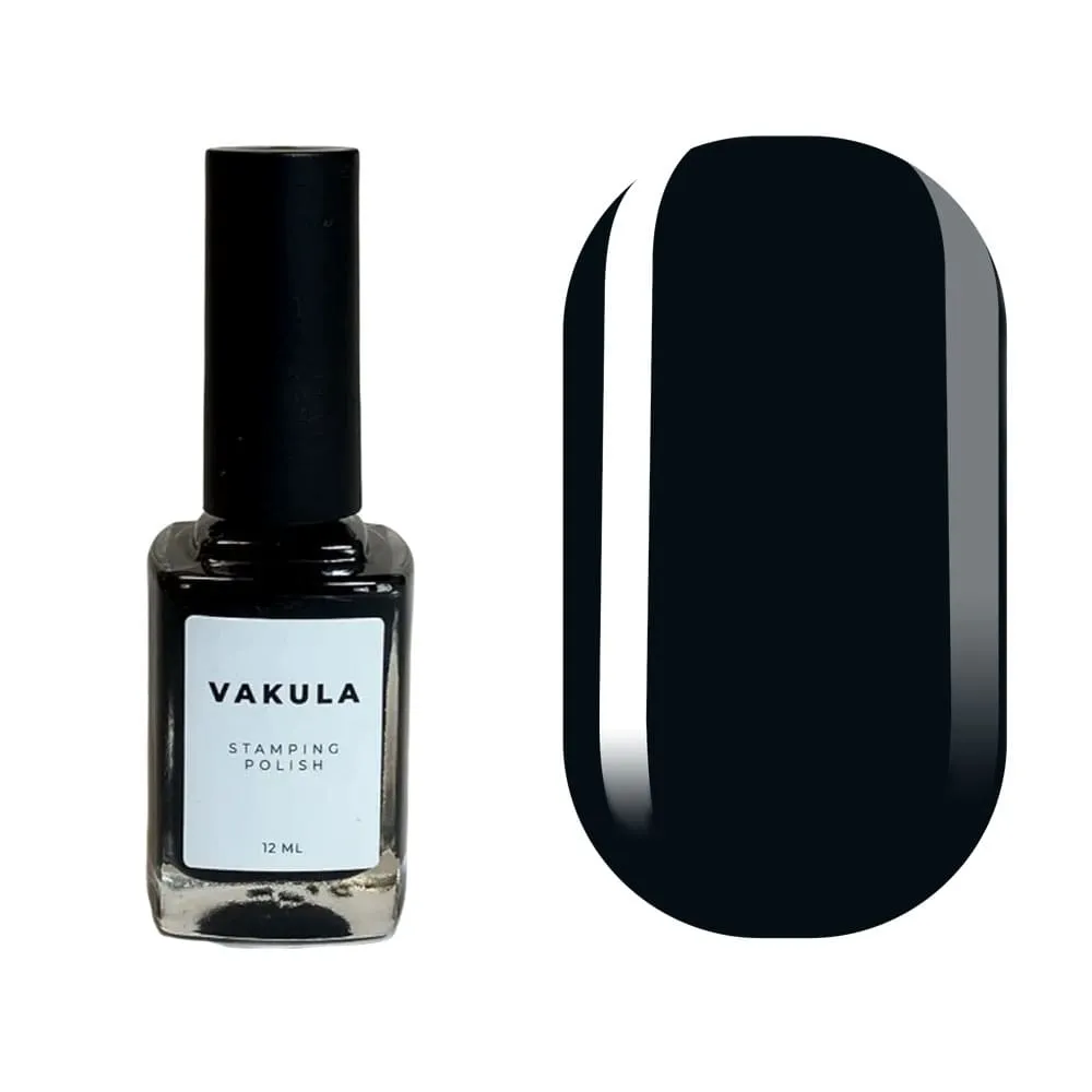 Лак для стемпінгу VAKULA №2, чорний, 12 мл