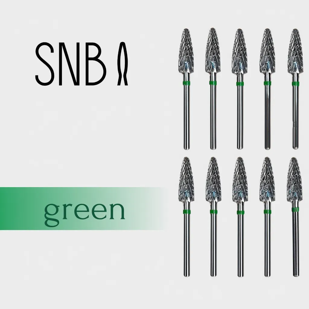Фреза твердосплавна STRONG NAIL BITS кукурудза зелена 0,49 см SET 10 шт