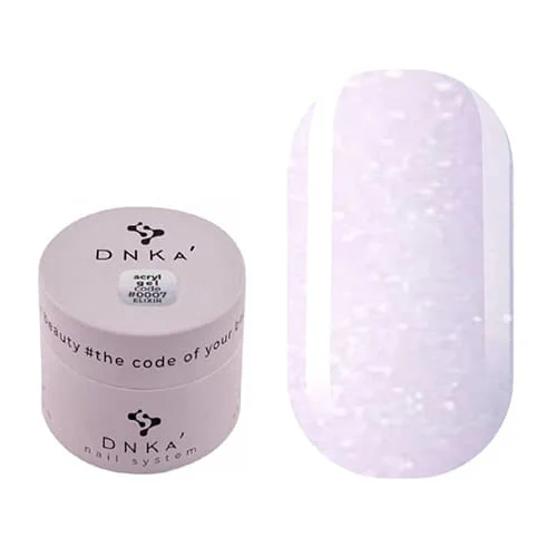 Акрил-гель DNKa №7 Elixir рожевий з шиммером, туба, 30 ml