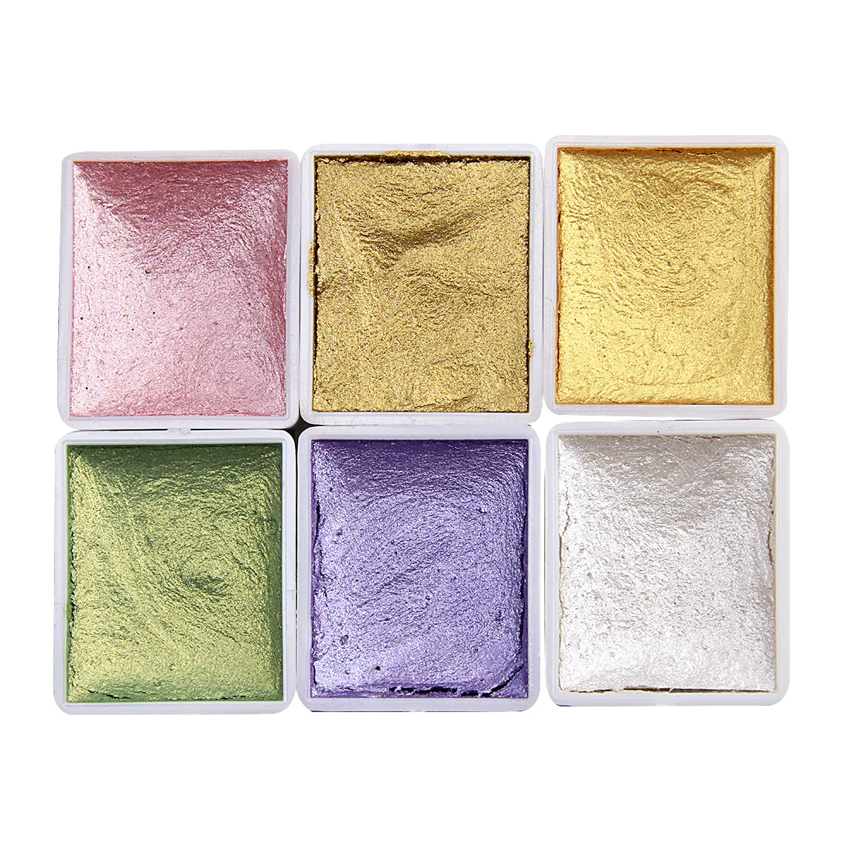 Акварельные краски с шиммером, 6 цветов SHIMMER SOLID WATERCOLOR, CANDY 01