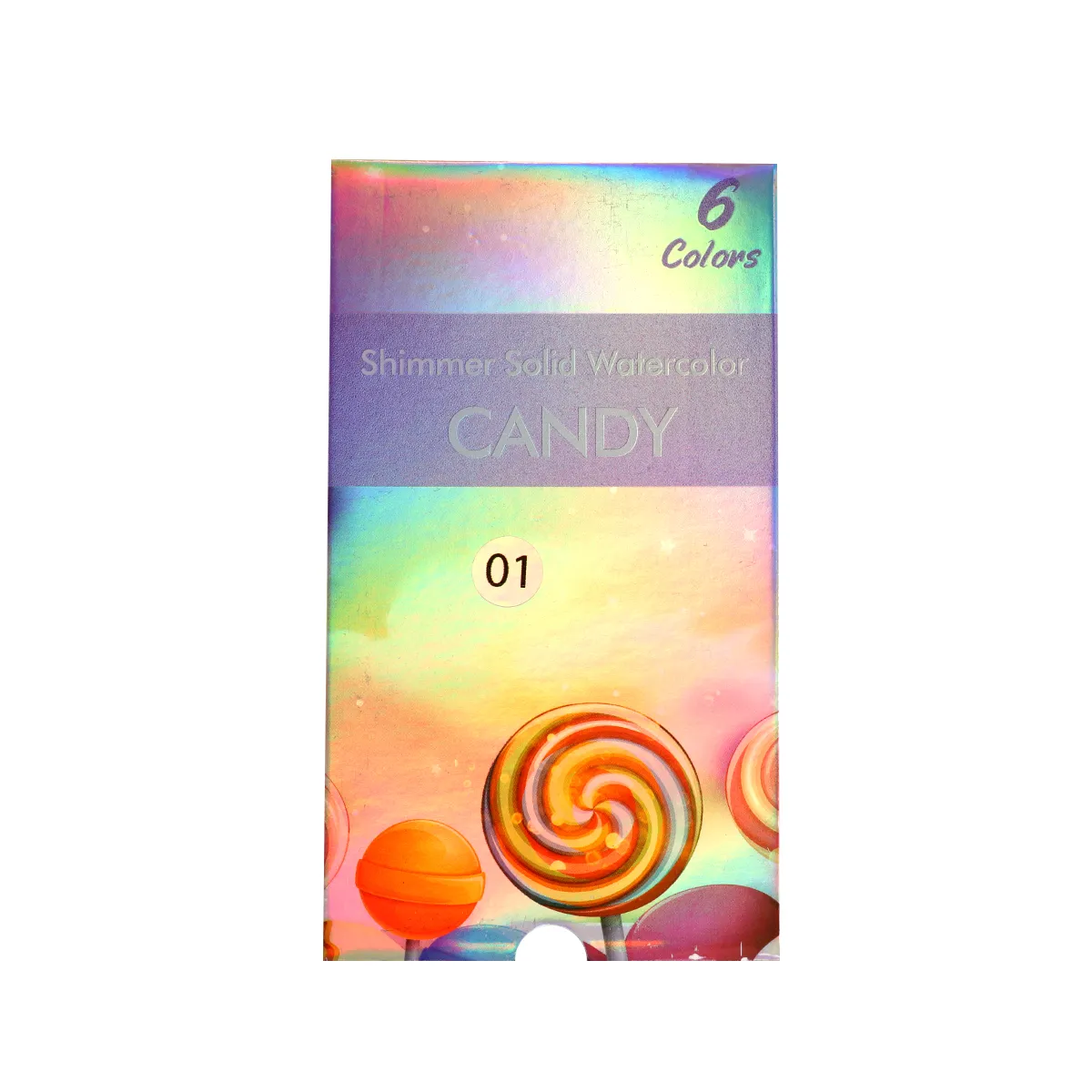 Акварельні фарби з шиммером, 6 кольорів SHIMMER SOLID WATERCOLOR, CANDY 01