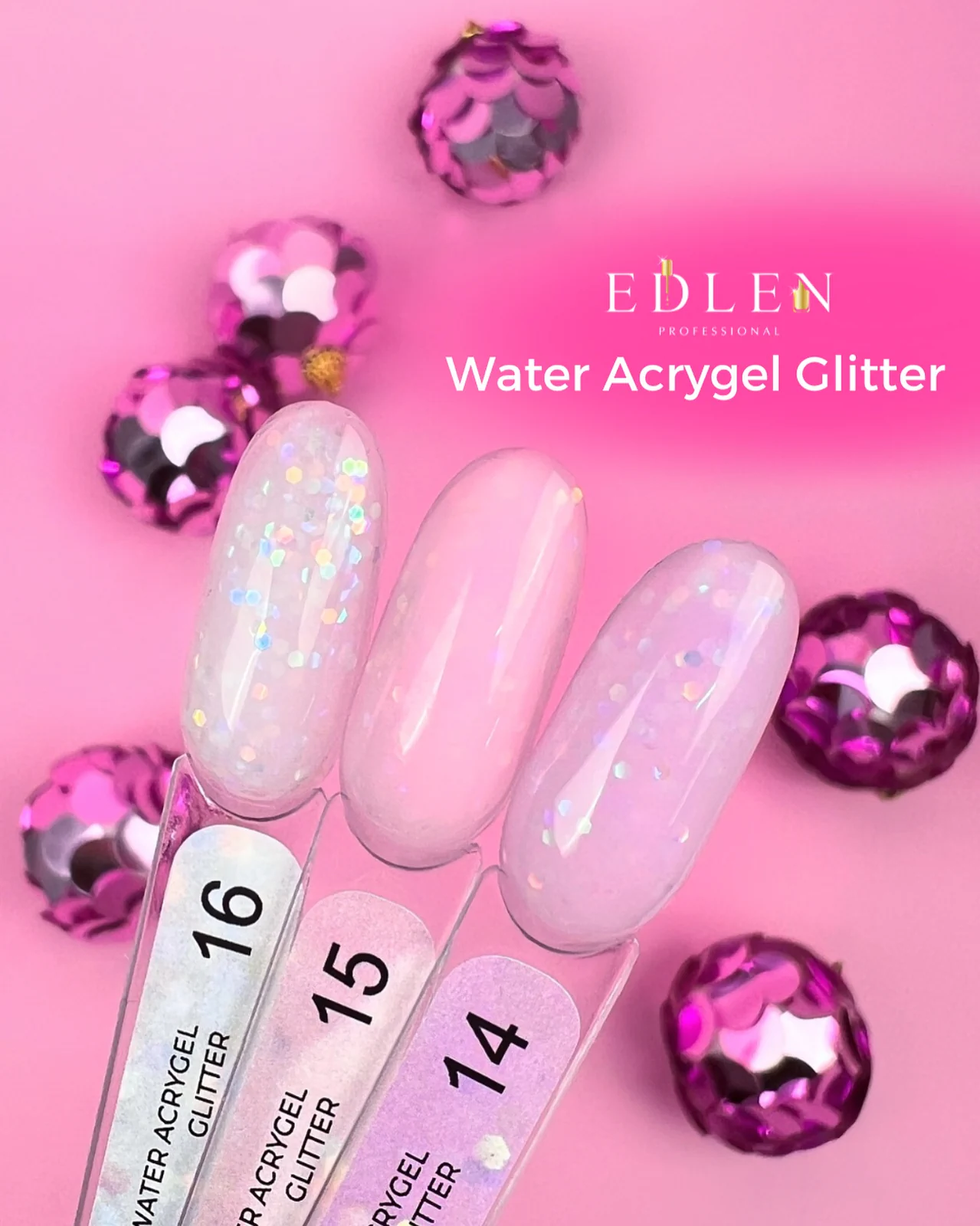 Edlen Water Acrygel Glitter №15, 30 мл