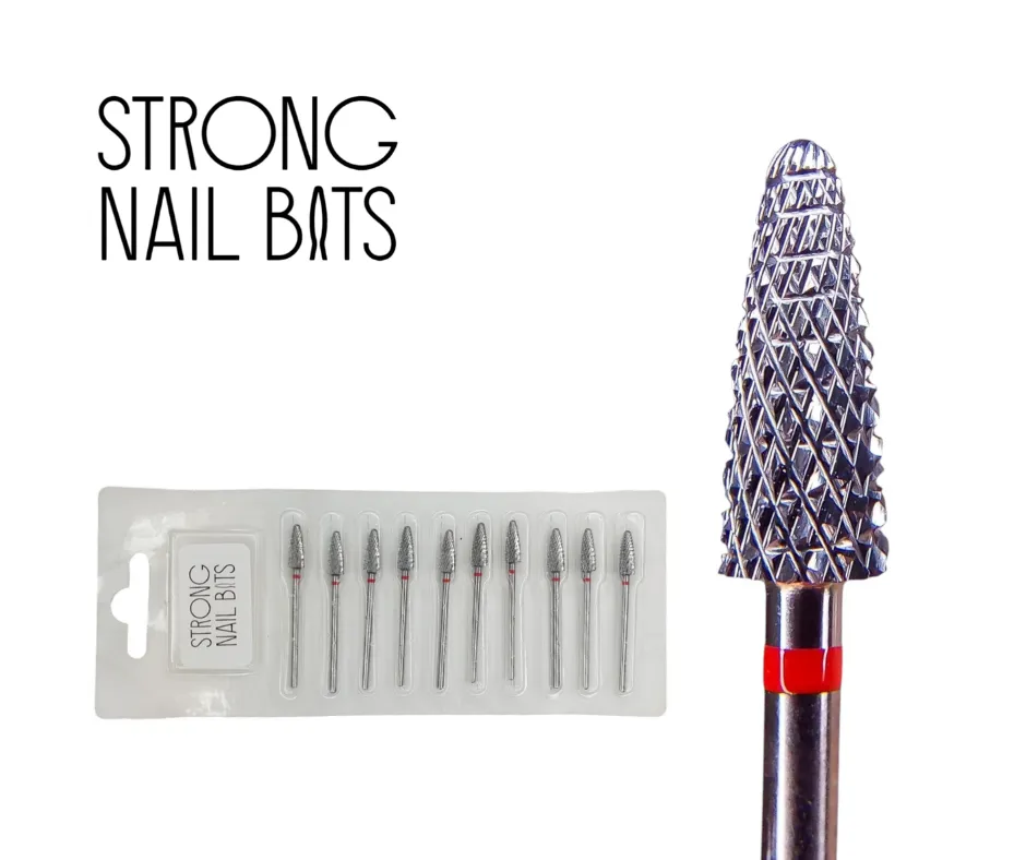 Фреза твердосплавная STRONG NAIL BITS кукуруза красная 0,49 см SET 10 шт