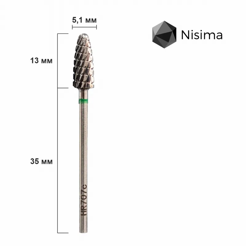 Насадка NISIMA твердосплав для швидкого зняття зелена HR707cK