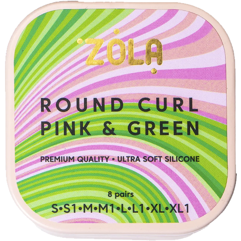 Валики для ламінування ZOLA, Round Curl Pink&Green (S, S1, M, M1, L, L1, XL, XL1)
