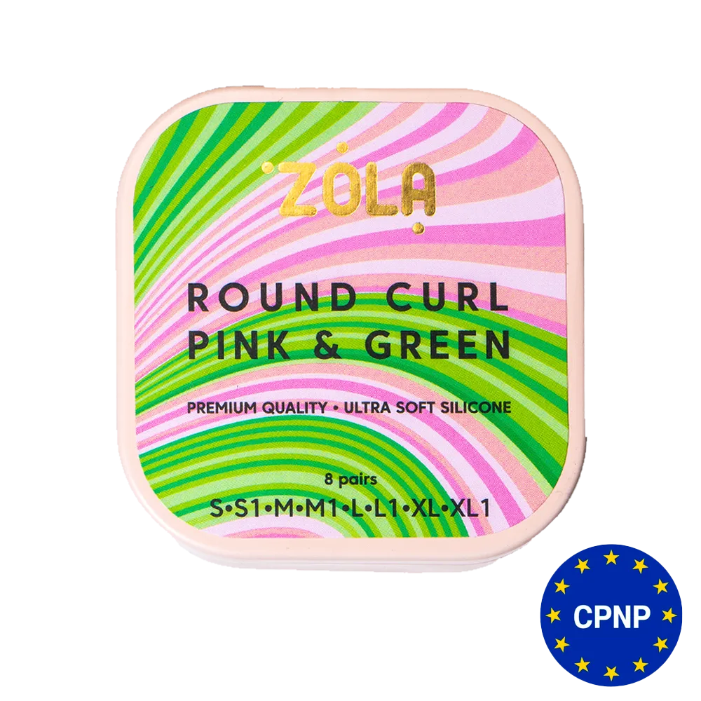 Валики для ламінування ZOLA, Round Curl Pink&Green (S, S1, M, M1, L, L1, XL, XL1)