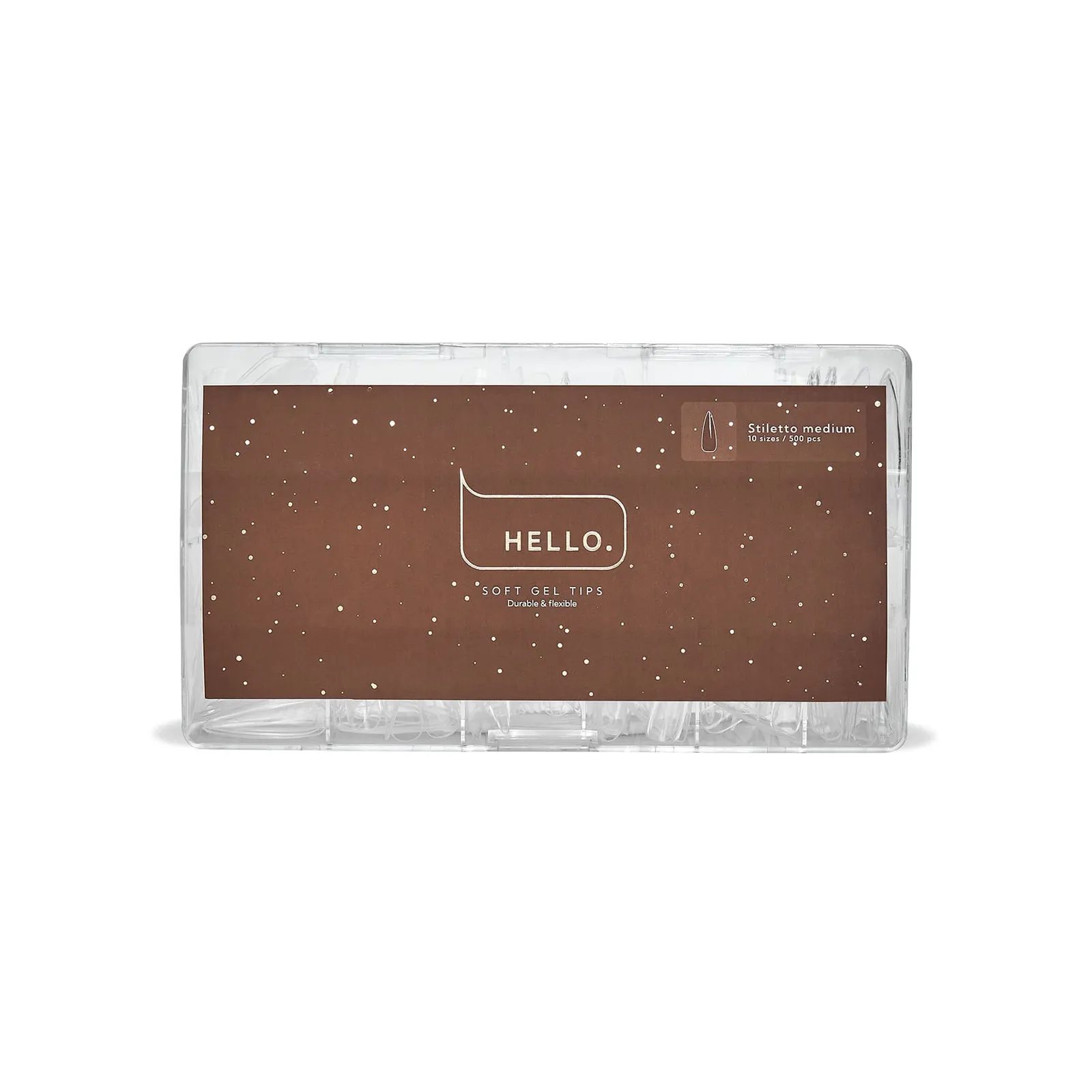 Гелевые типсы Hello Stiletto medium (средний стилет), 500 шт
