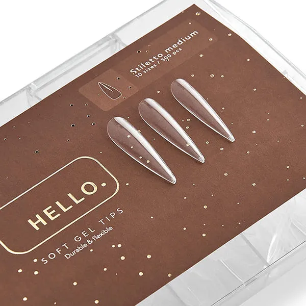 Гелевые типсы Hello Stiletto medium (средний стилет), 500 шт