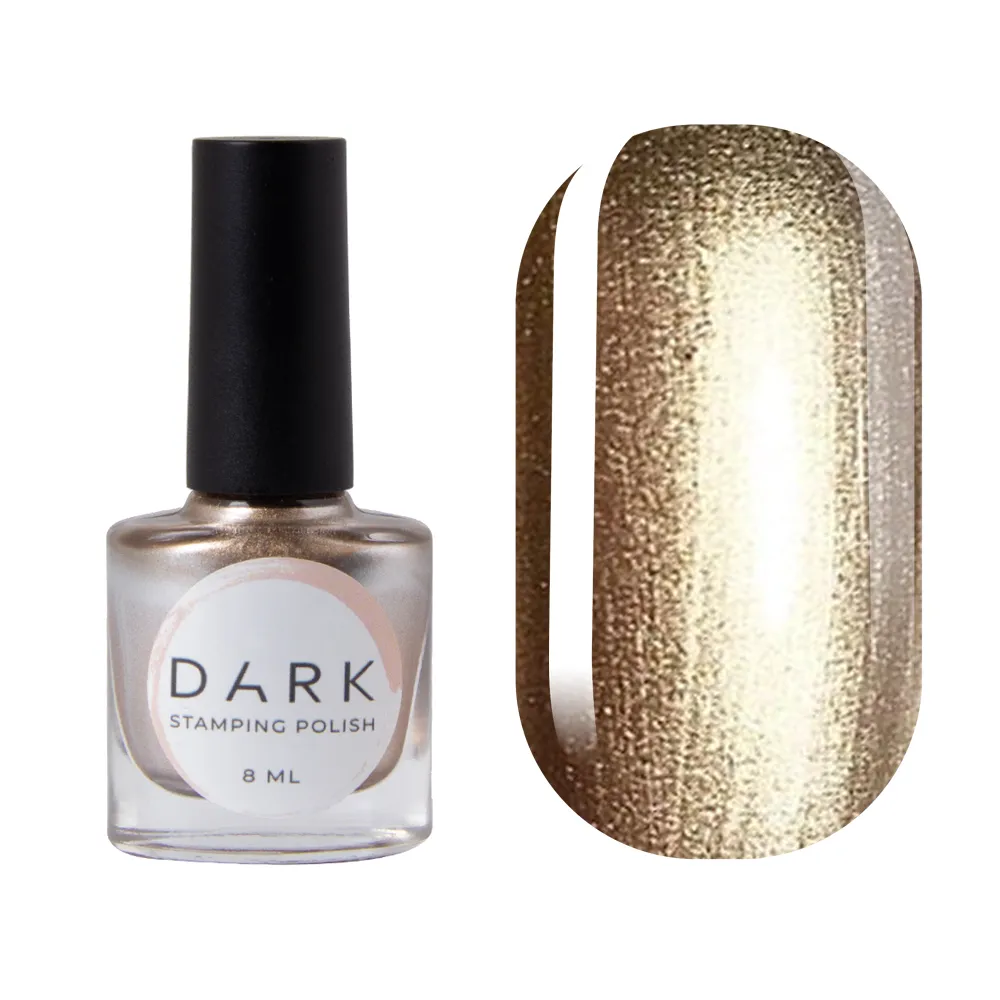 DARK Stamping polish №21, белое-золото металлик, 10 мл