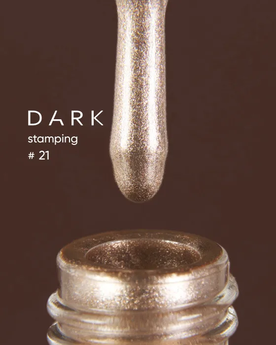 DARK Stamping polish №21, белое-золото металлик, 10 мл