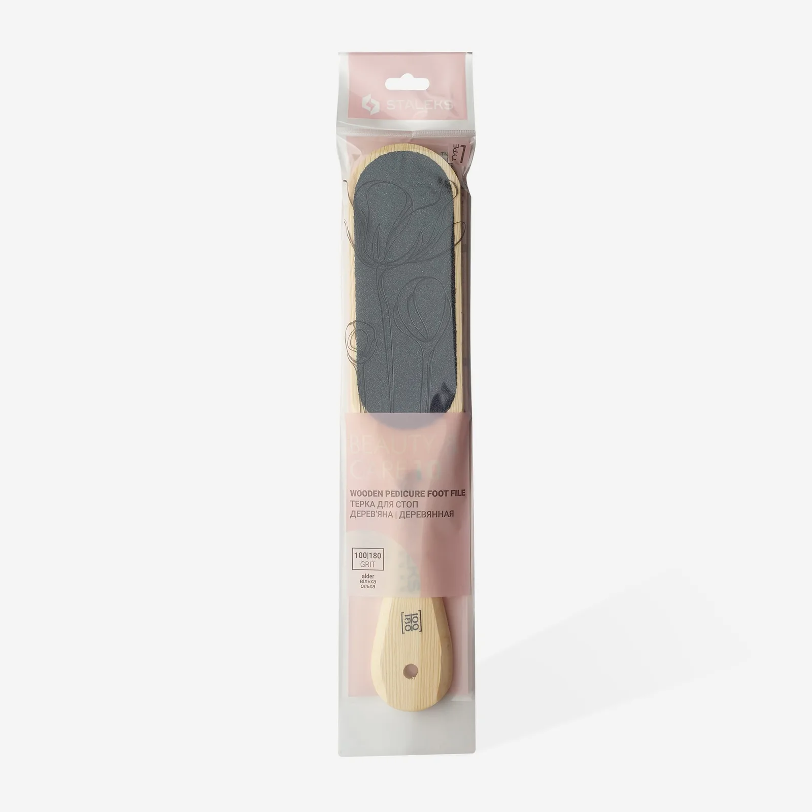 Терка для педикюра, деревянная Staleks Beauty&Care10/1 (100/180) grit