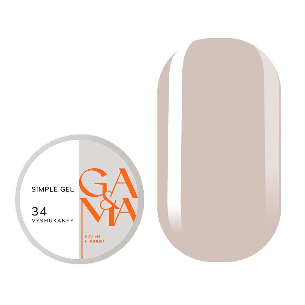 Гель GÉMELY ex GA&MA Simple gel №34 Vyshukanyy, 15 мл
