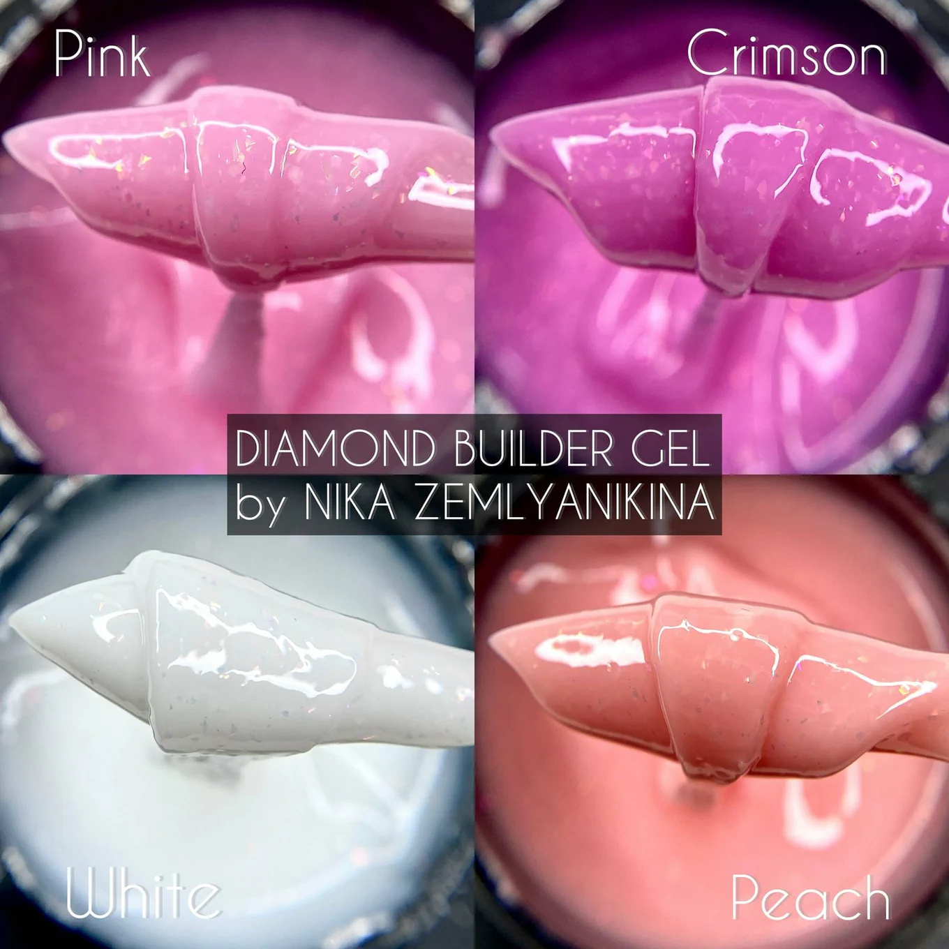 Камуфлирующий гель Nika Zemlyanikina Builder gel Diamond Crimson, 30 мл