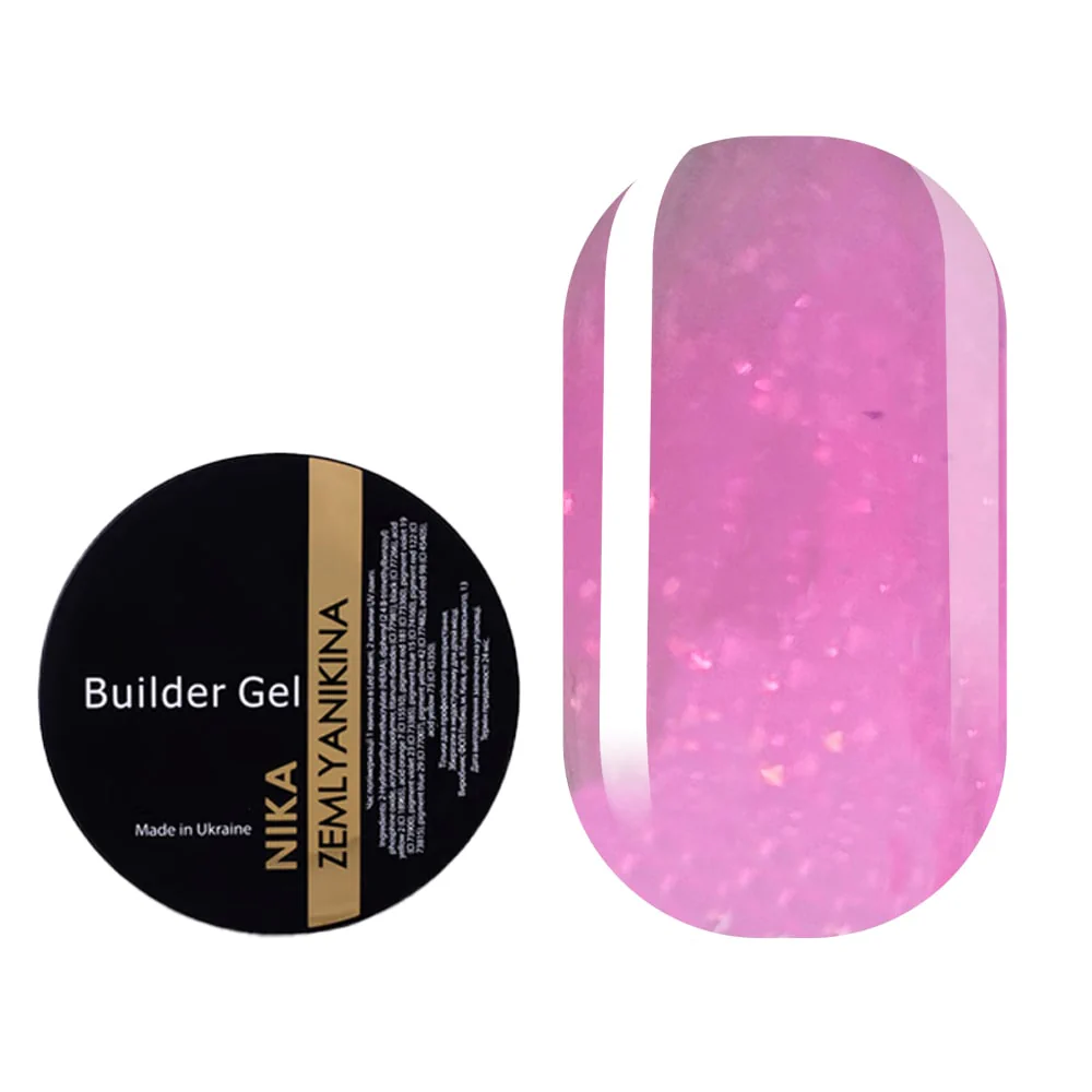 Камуфлирующий гель Nika Zemlyanikina Builder gel Diamond Crimson, 30 мл