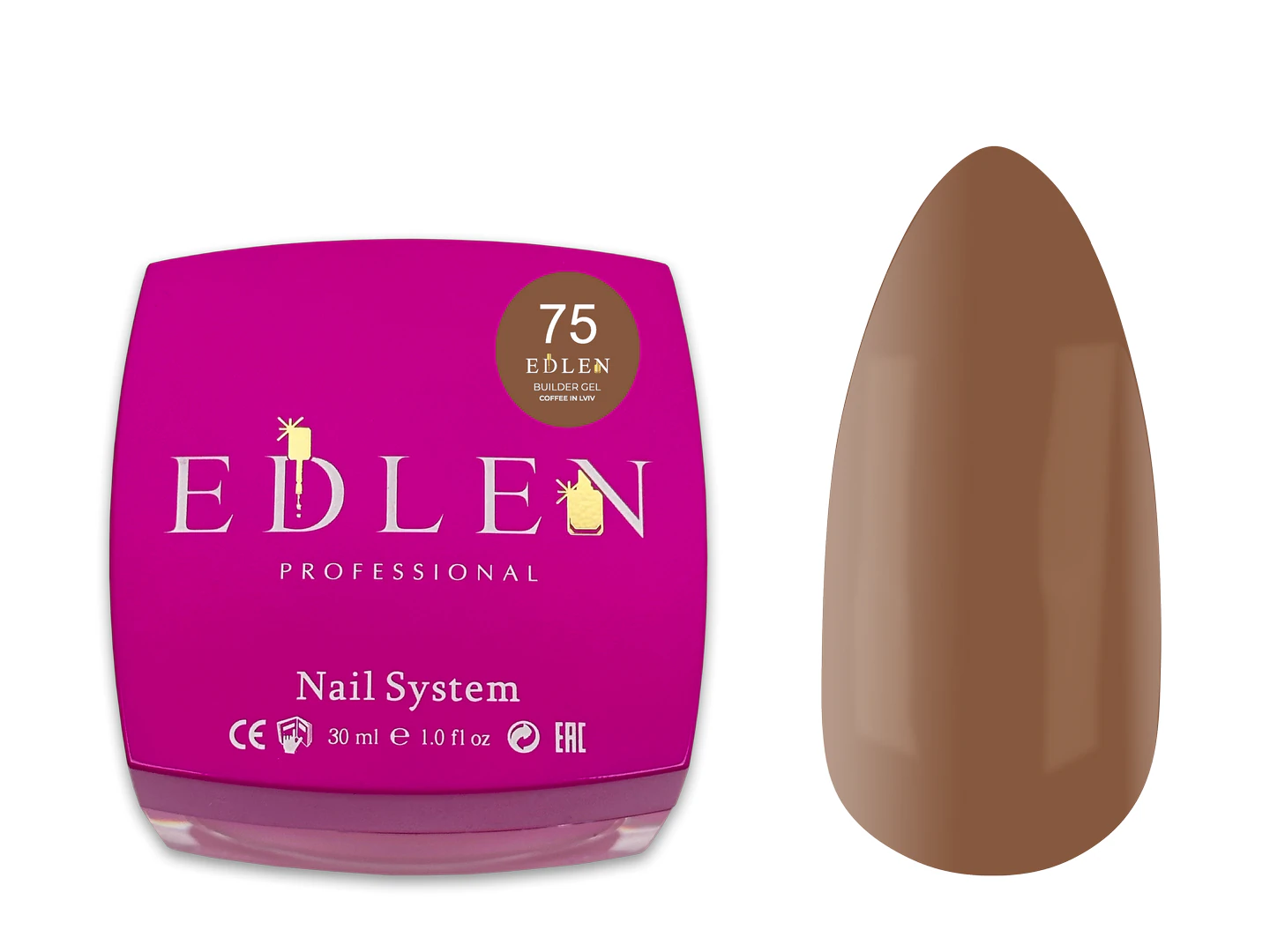 Edlen Builder Gel Lviv №75, 30 мл (Coffee in Lviv)