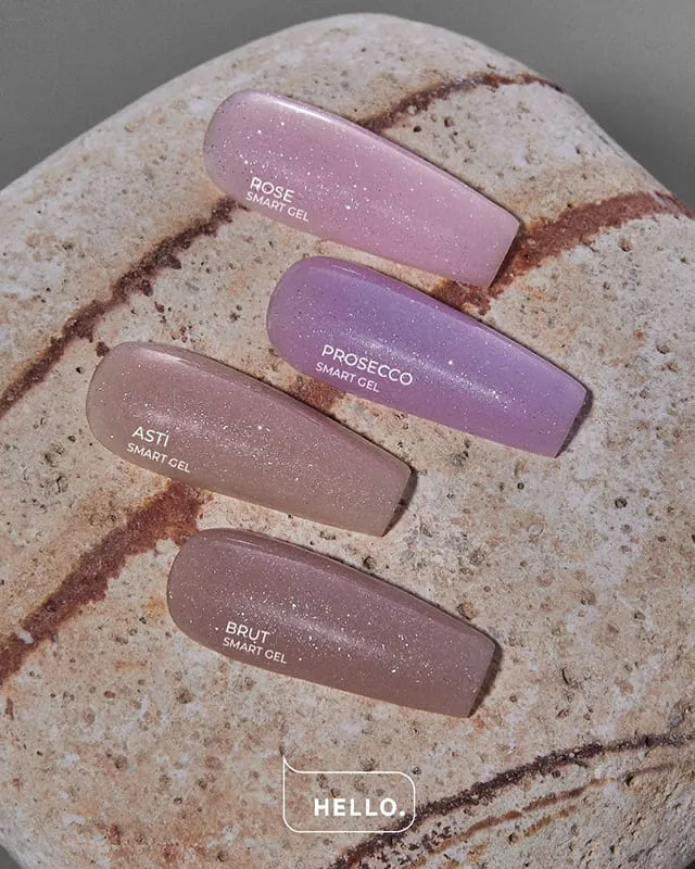 Рідкий гель HELLO Smart Gel Rose із шиммером, 15 мл