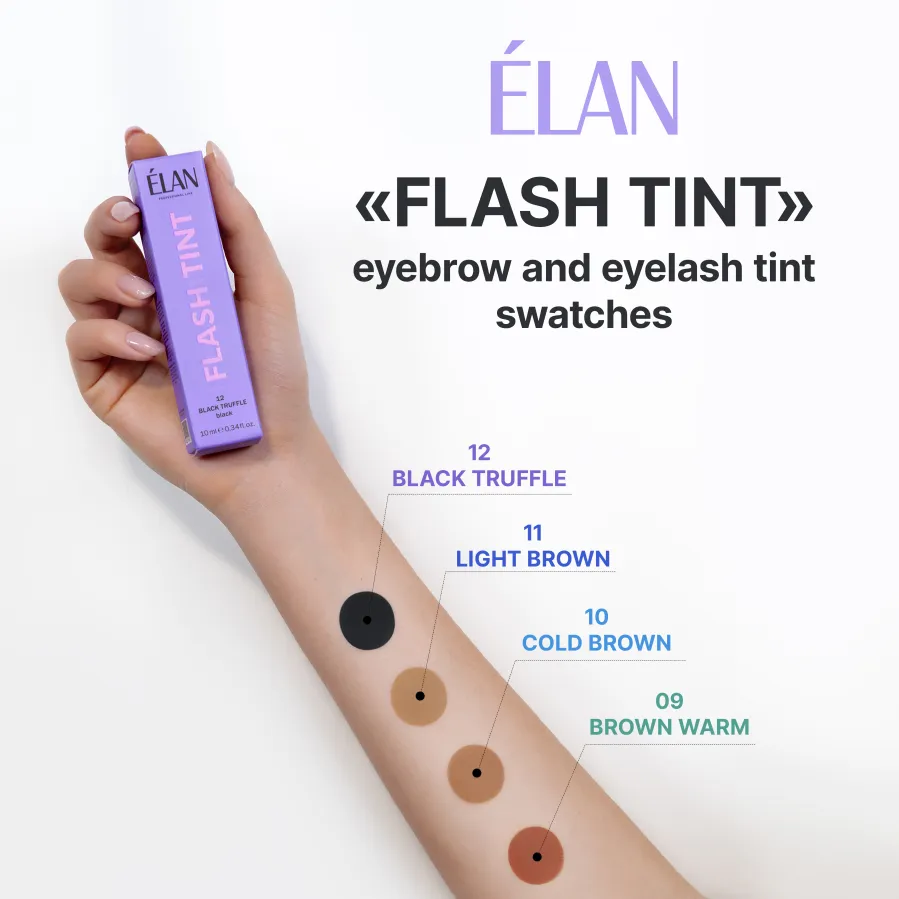 Оклюзивна система фарбування брів та вій ELAN «FLASH TINT» 11 light brown