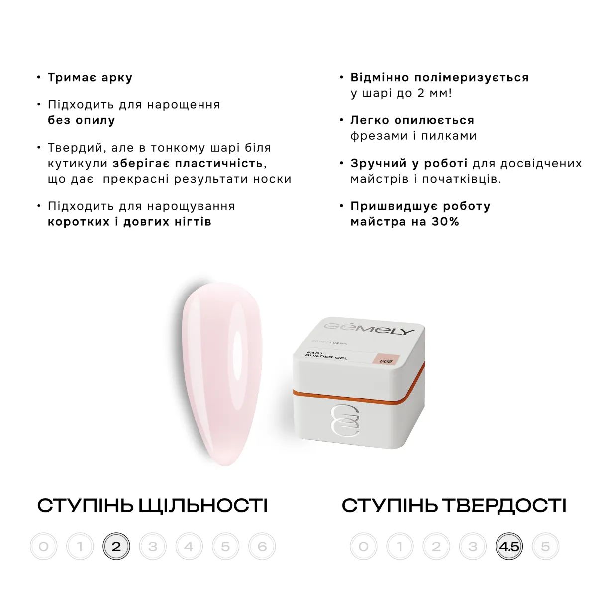 Гель GÉMELY ex GA&MA Fast Builder gel №005, 15 мл