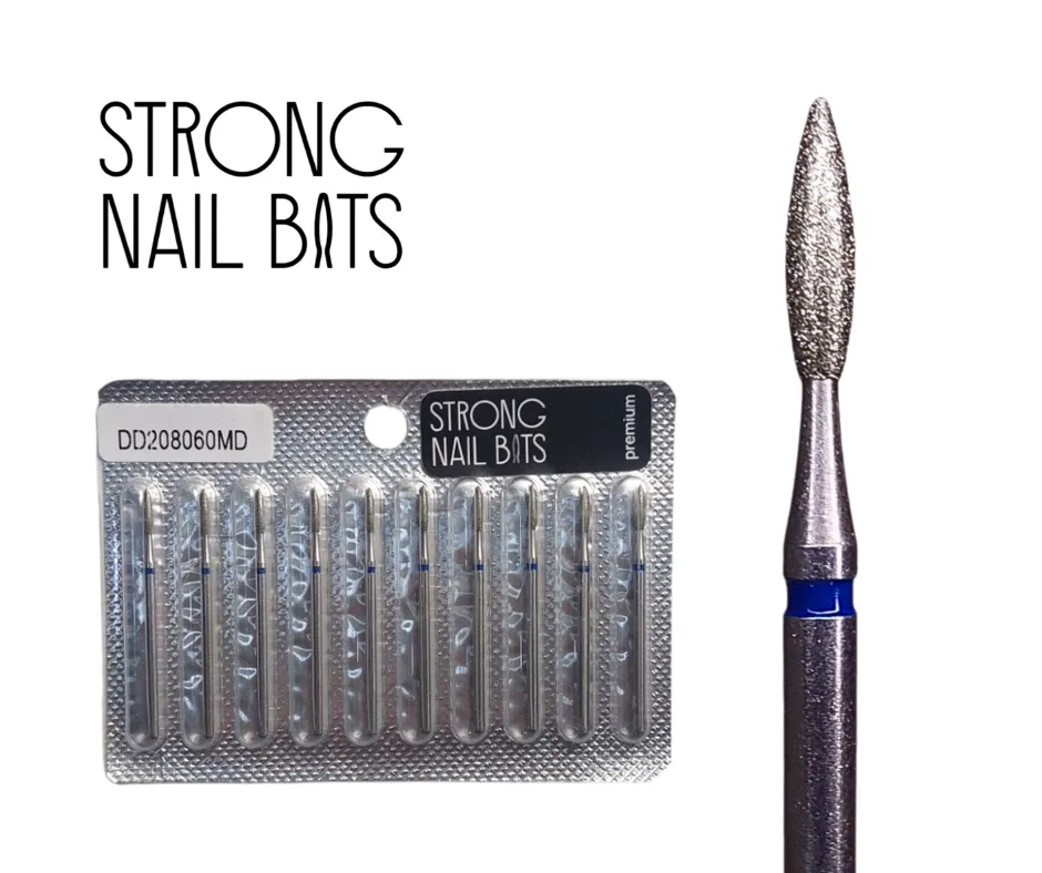 Фреза алмазна Strong nail bits PREMIUM полум'я синя, 0,20 см SET