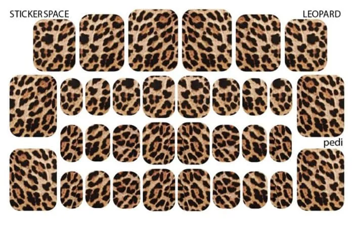 Стікери Stickersspace на липкій основі для педикюру Leopard pedi