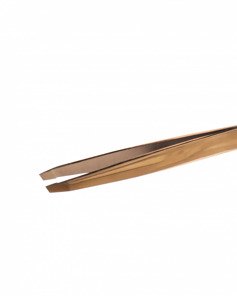 Пінцет ZOLA для брів професійний, GOLD (скошений)