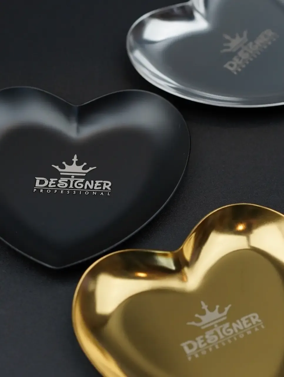 Металлическая подставка для фрез Designer, сердце, серебро