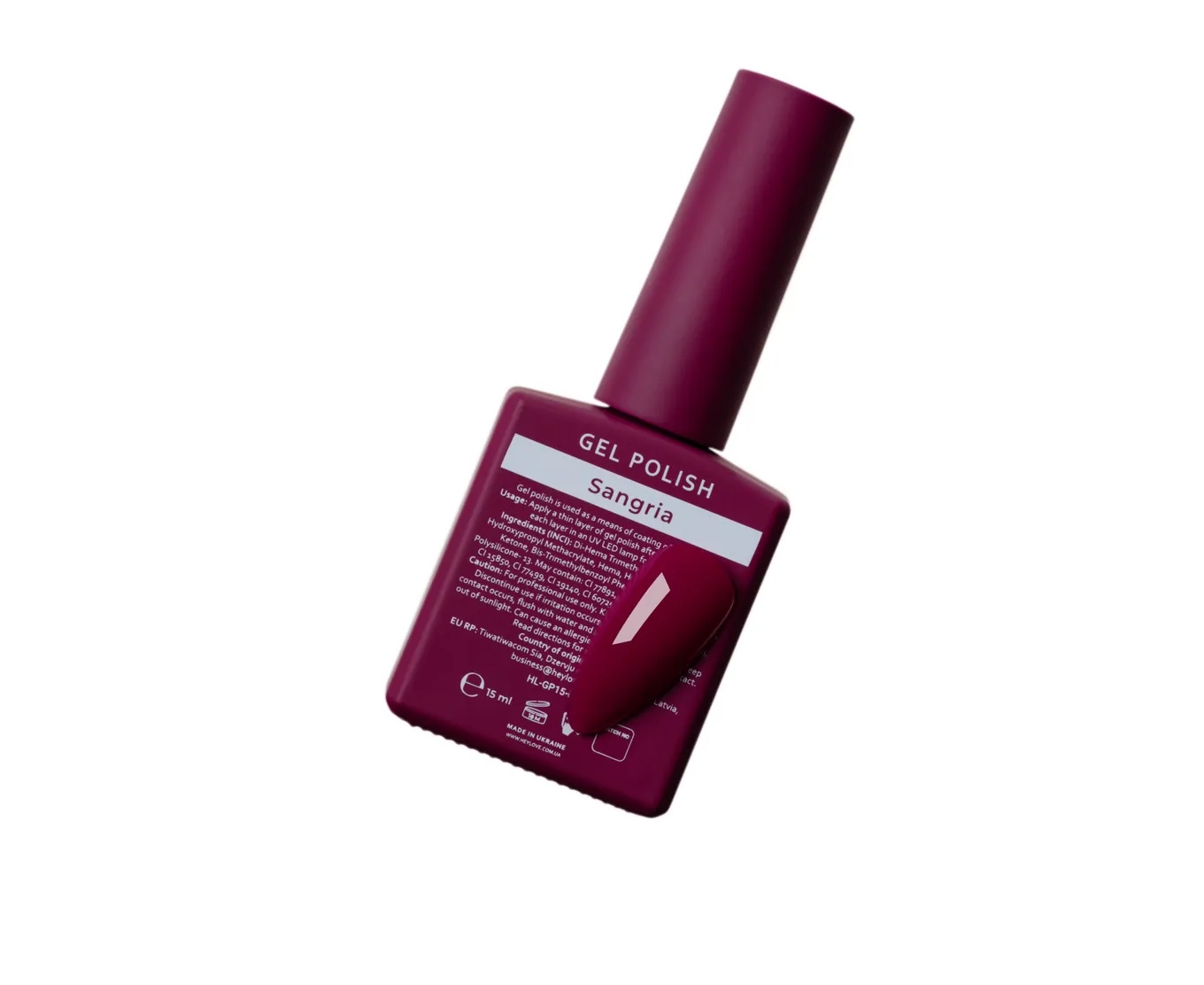 Гель-лак HEYLOVE gel polish, Sangria, 15 мл
