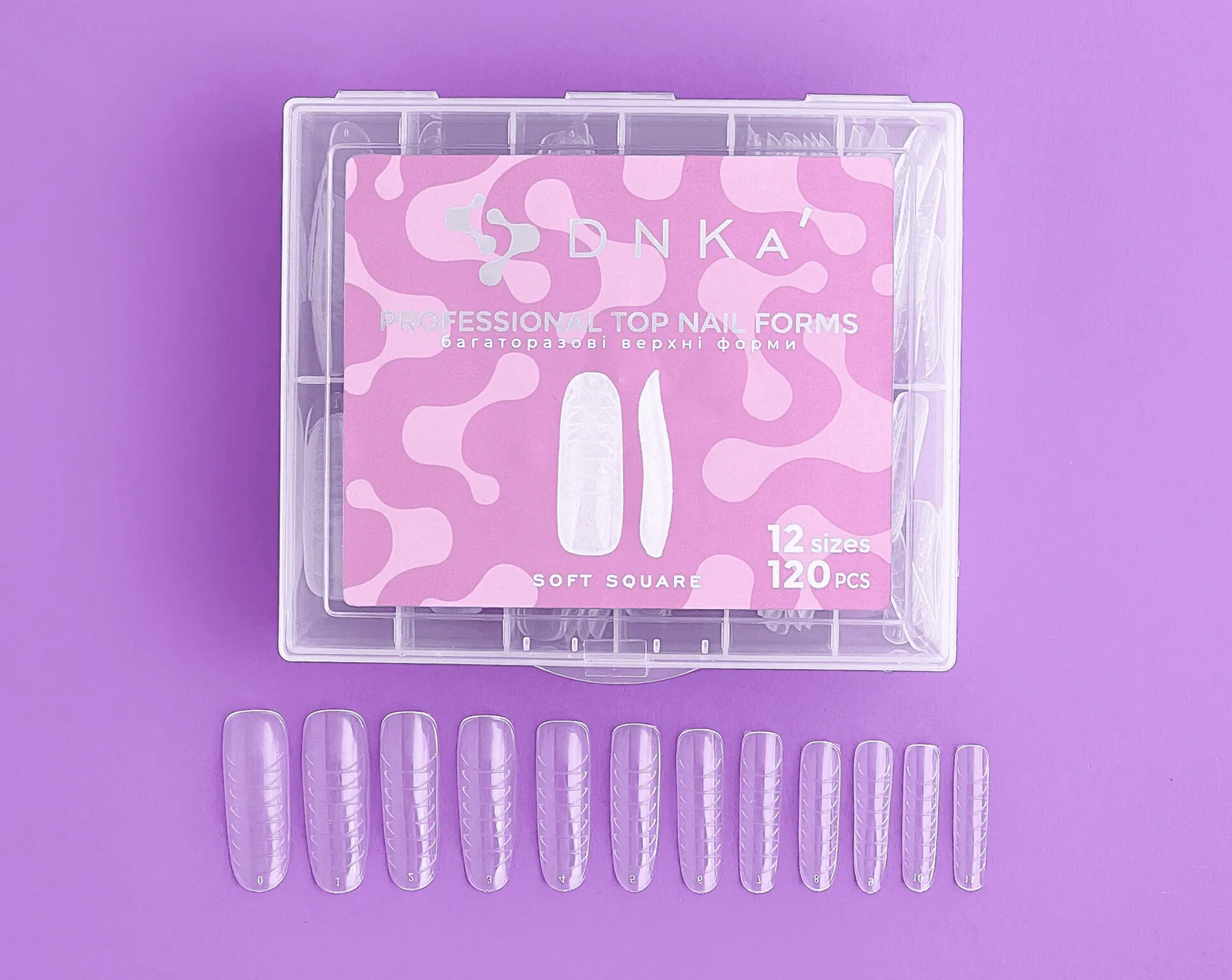Верхні форми DNKa Top Nail Forms Soft Square, 120 шт