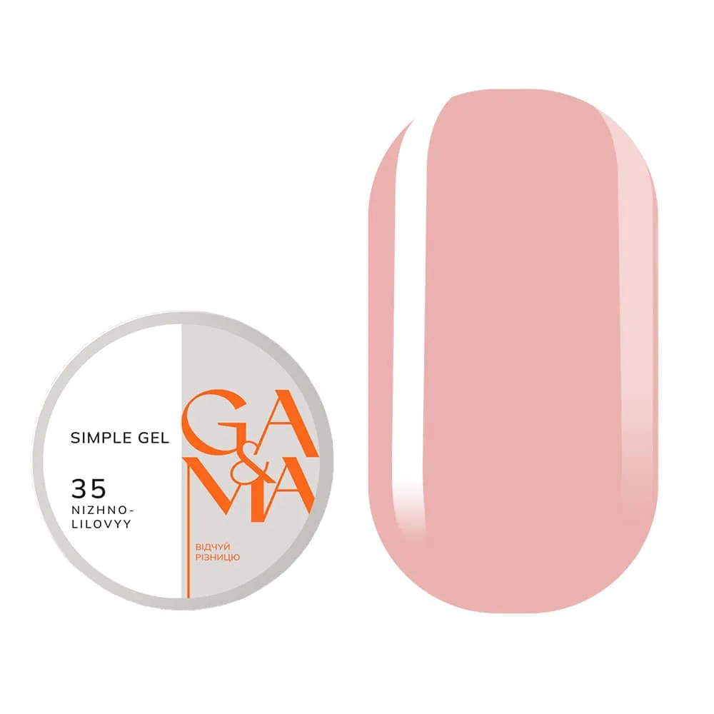 Гель GÉMELY ex GA&MA Simple gel №35 Nizhno-lilovyy, 15 мл