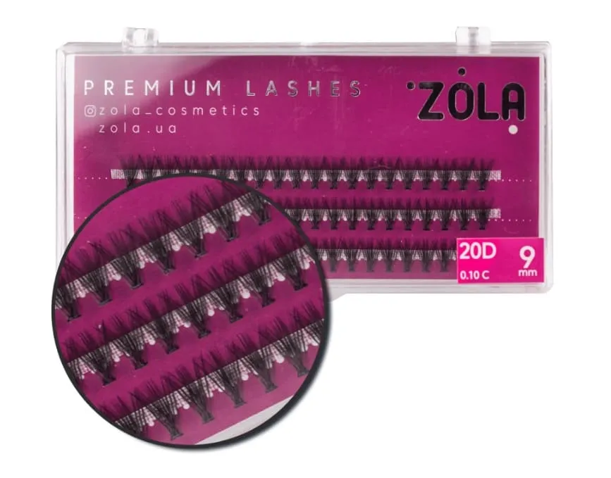 Вії-пучки ZOLA 20D (9mm)