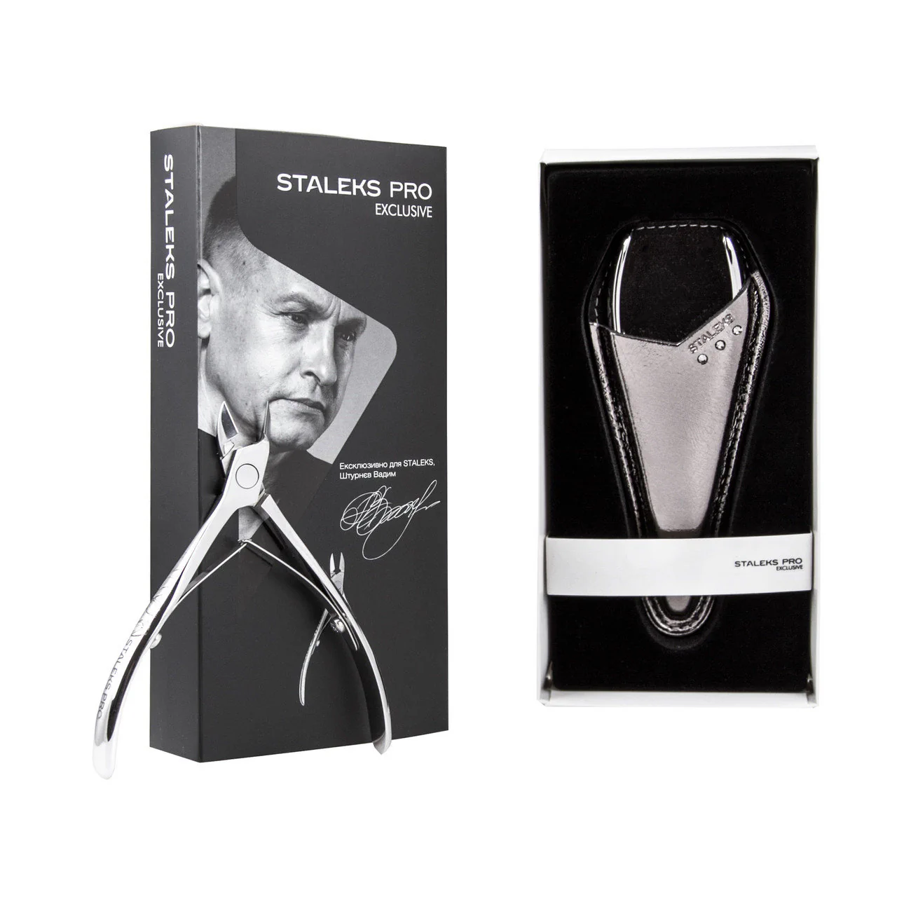 Кусачки професійні для шкіри Staleks Exclusive 20/10 мм "Gravure" NX-20-10