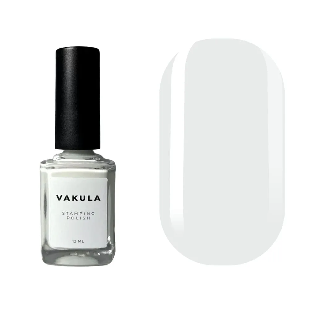 Лак для стемпинга VAKULA №1, белый, 12 мл