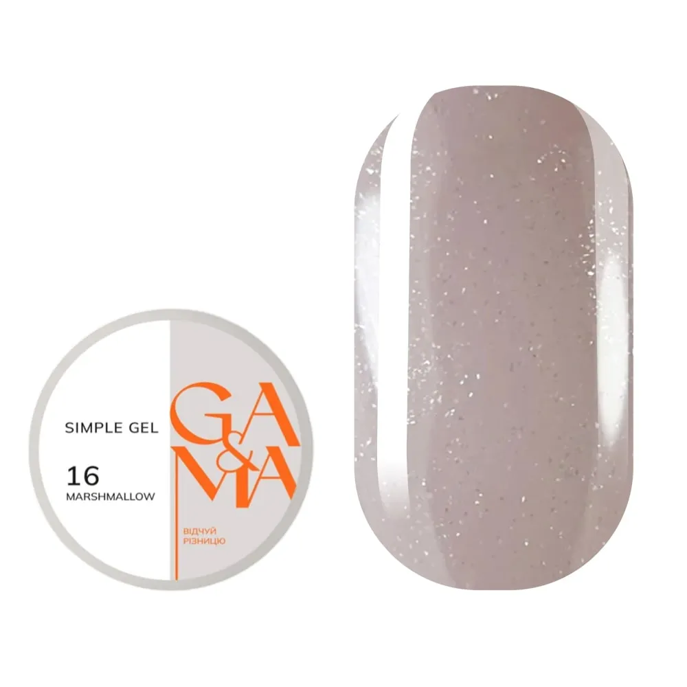 Гель GÉMELY ex GA&MA Simple gel №16 маршмелоу, 15 мл