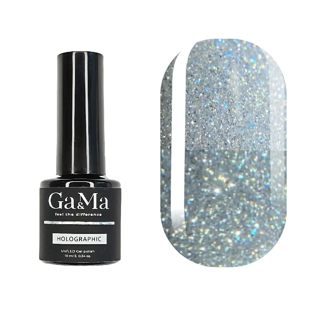 Гель-лак GÉMELY ex GA&MA Holographic Glitter №1, 10 мл