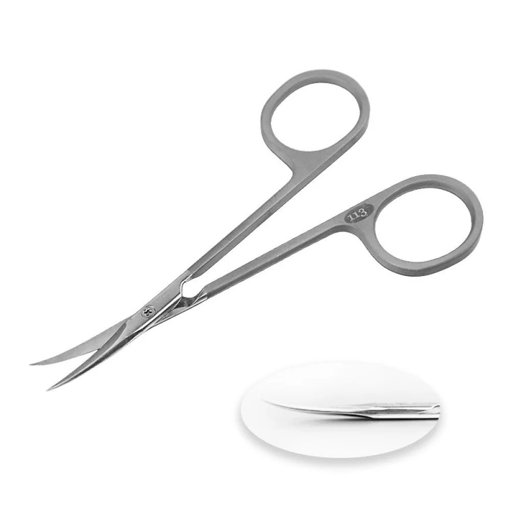 Ножницы для кутикулы Olton Easy Line 113мм (matte) +чехол (кожа)