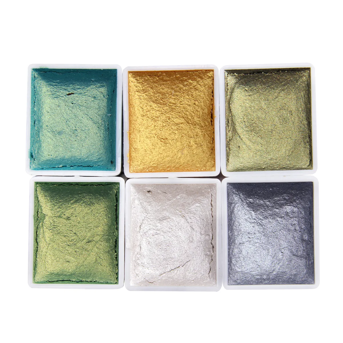 Акварельні фарби з шиммером, 6 кольорів SHIMMER SOLID WATERCOLOR, GRASS GREEN 03