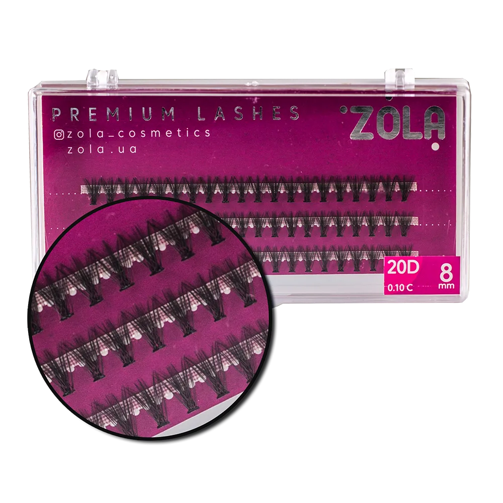 Вії-пучки ZOLA 20D (8mm)