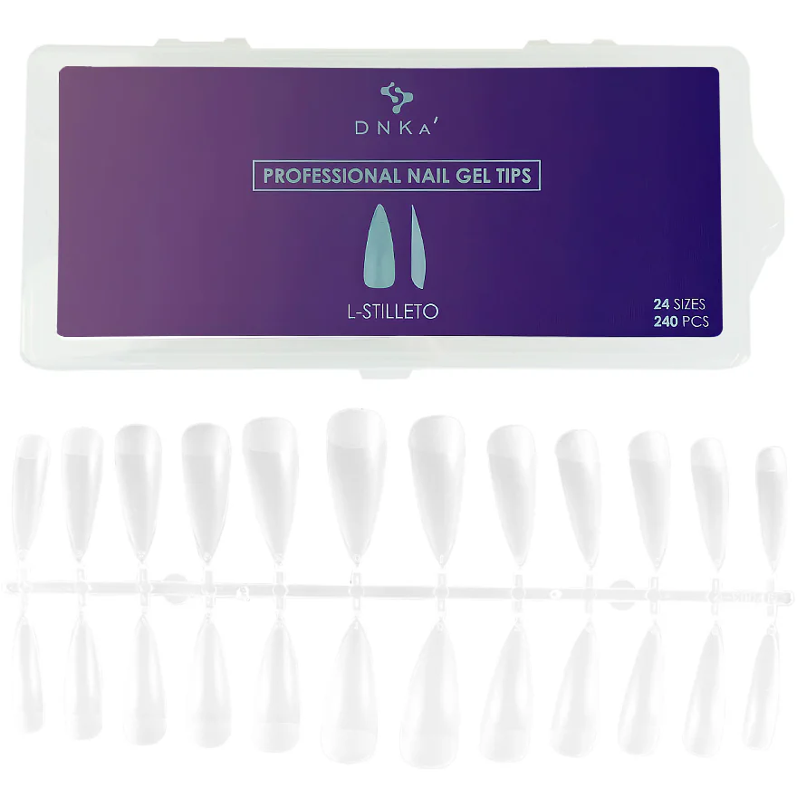 Гелеві типси DNKa Professional Nail Gel Tips L-Stilleto, 240 шт