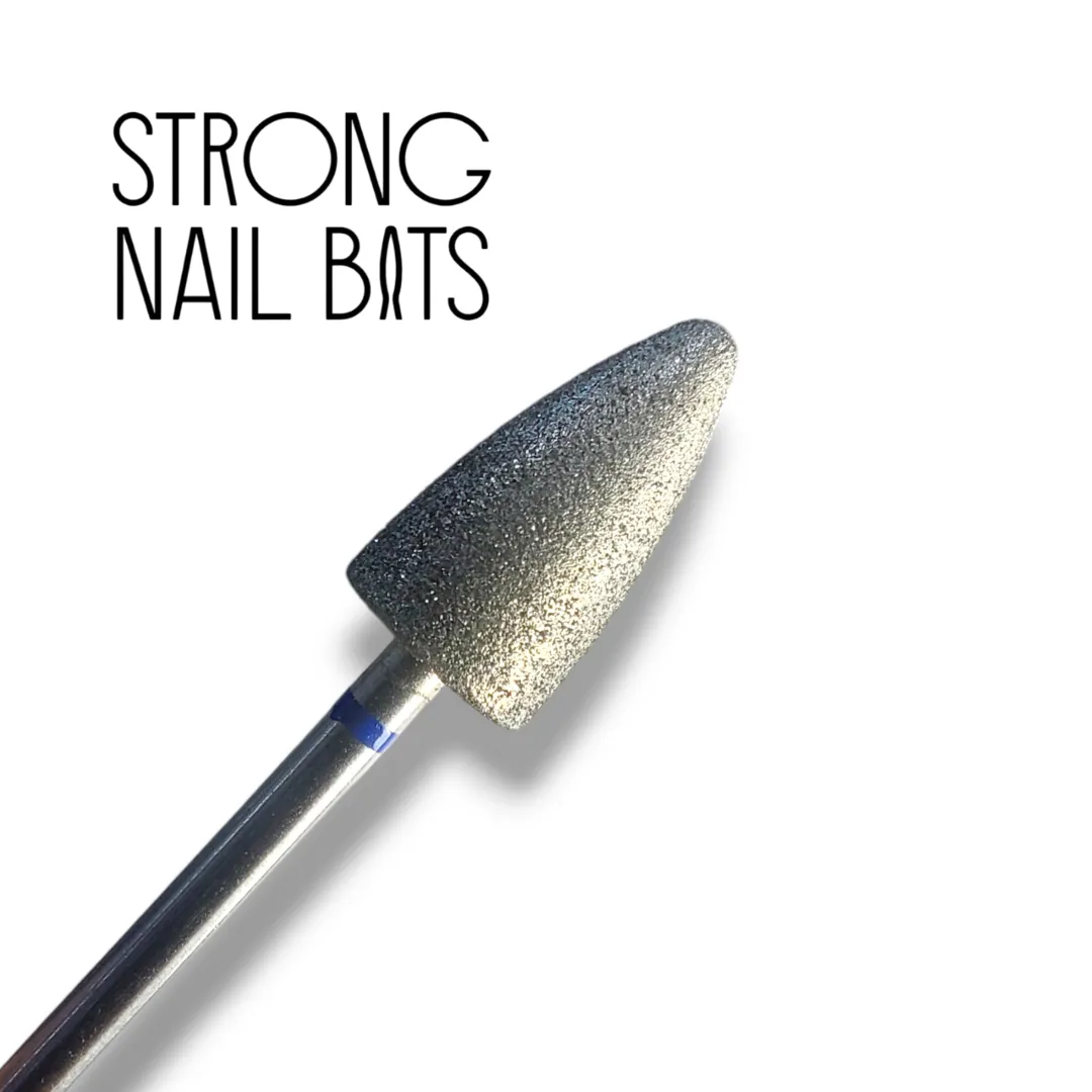 Фреза алмазная STRONG NAIL BITS конус безопасный для педикюра, синий, 0,8 см