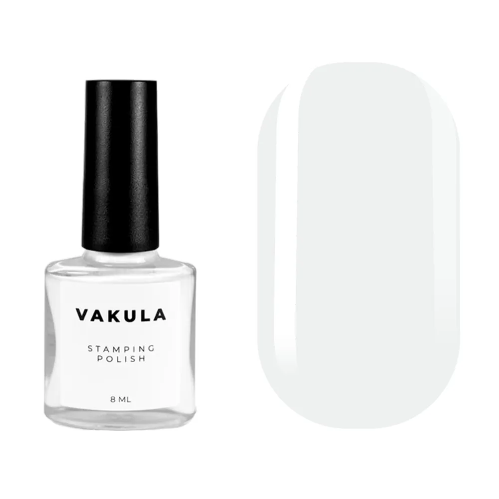 Лак для стемпинга VAKULA №1, белый, 8 мл
