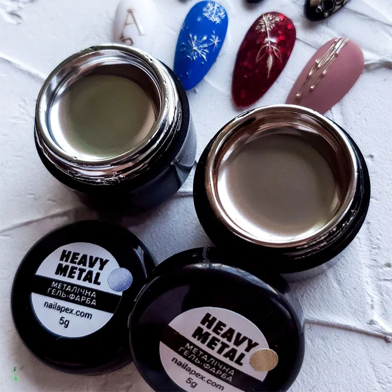 Металлизированная гель-краска Nailapex №1 серебро (Silver) , 5 г