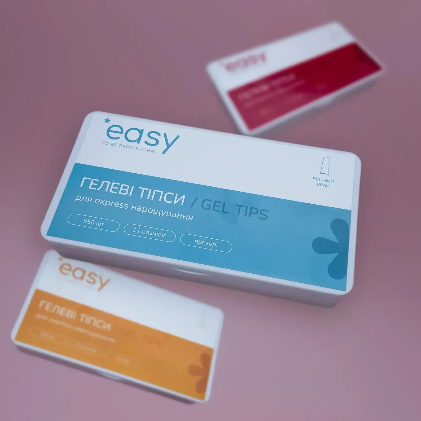 Гелевые типсы для наращивания Easy "Свободный край"