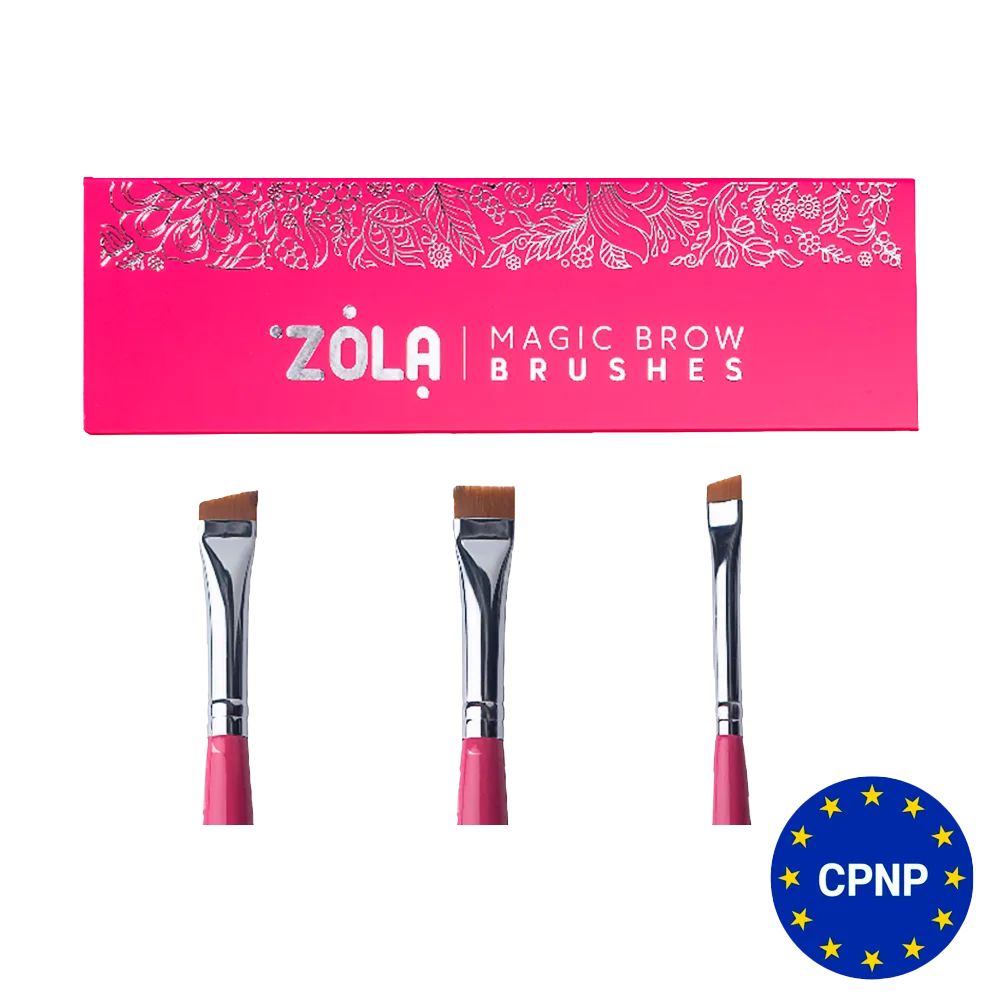 Набір пензлів для брів, малиновий, ZOLA Magic Brow Brushes