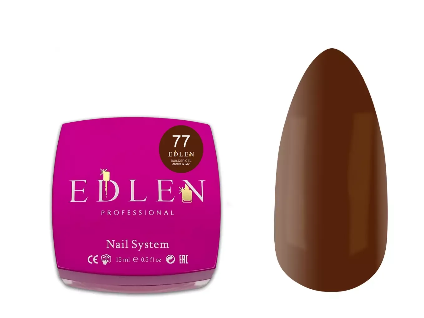 Edlen Builder Gel Lviv №77, 15 мл (Coffee in Lviv)
