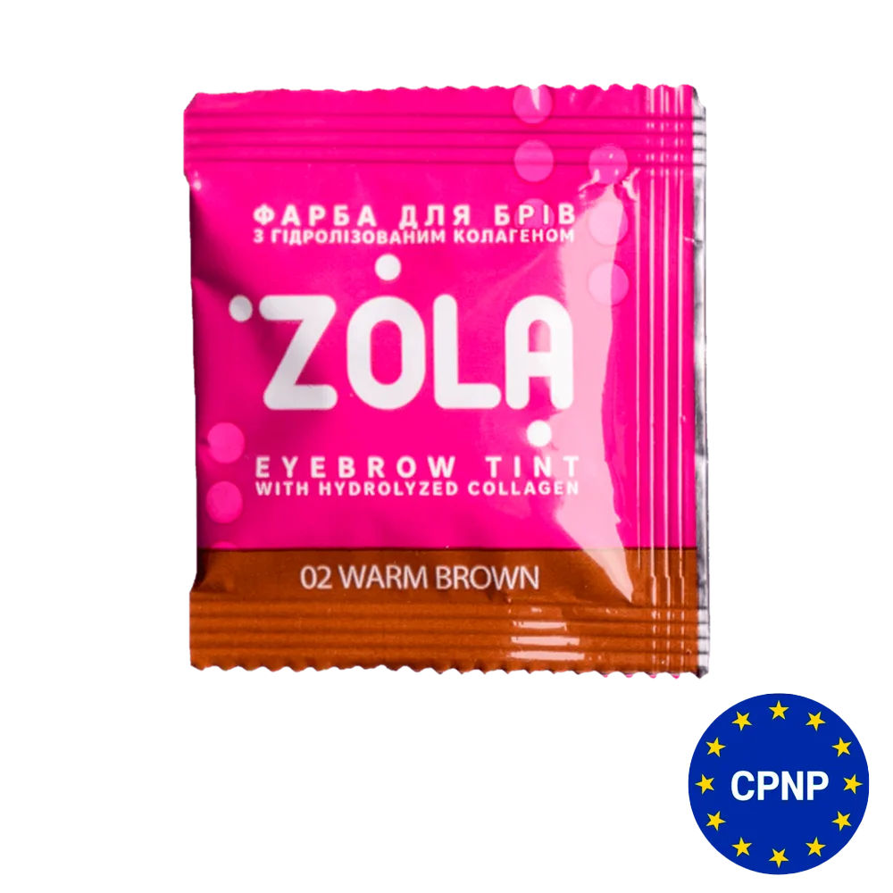 Фарба для брів ZOLA з колагеном у саше Eyebrow Tint With Collagen 02, 5ml